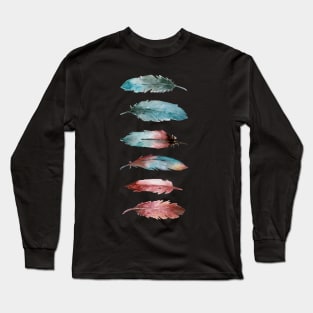 Gradient Feathers Long Sleeve T-Shirt